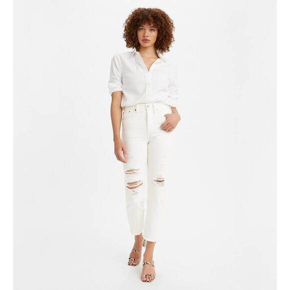 LEVI'S WHITE WEDGIE STRAIGHT FIT WOMEN'S JEANS, SIZE 28, NWT - Picture 1 of 8